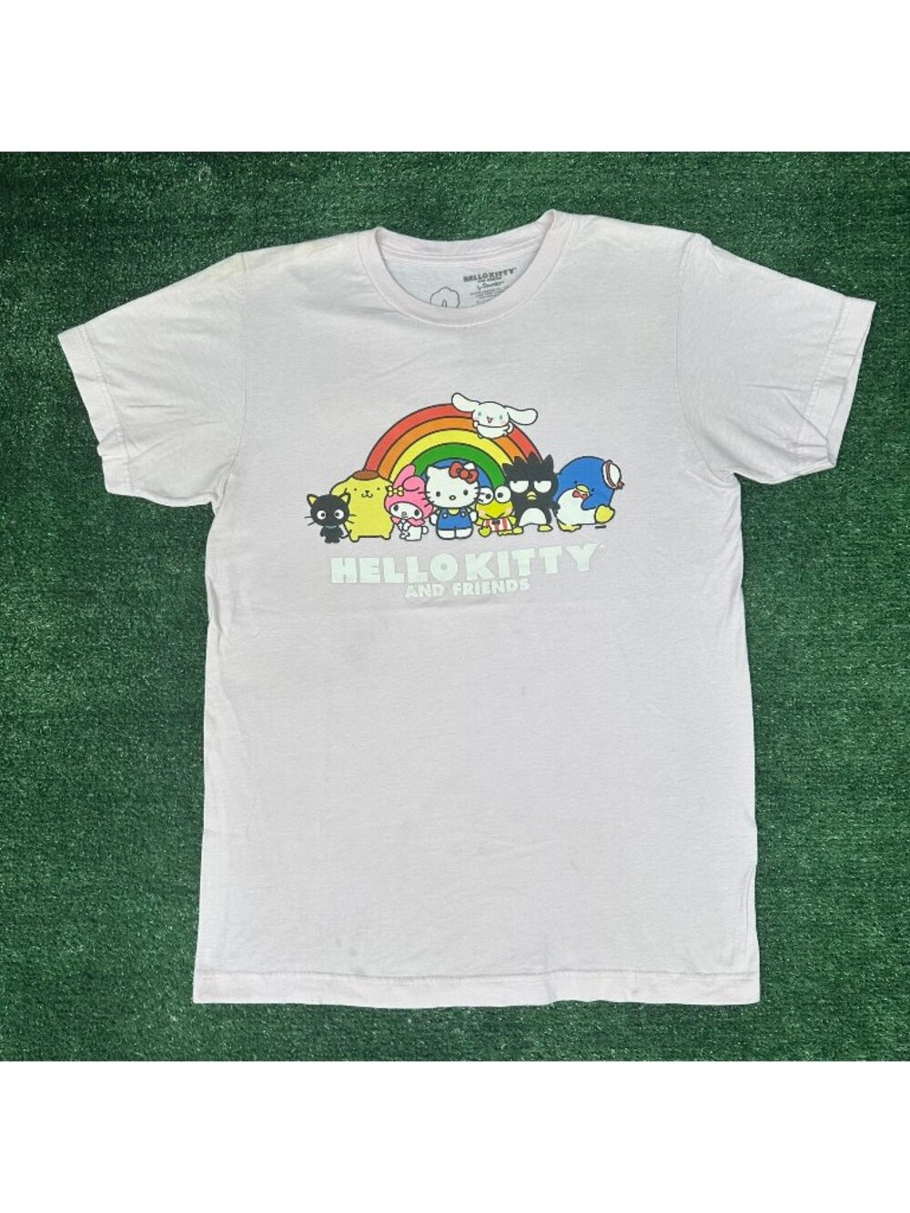 Sanrio Hello Kitty & Friends Rainbow T-Shirt Pink S Kawaii Cute Kidcore Softgirl